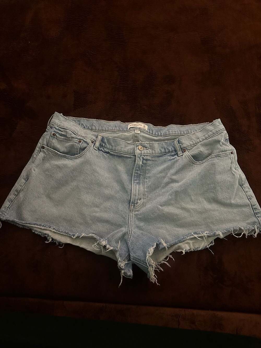 Abercrombie & Fitch Curve Love Distressed Denim Shorts